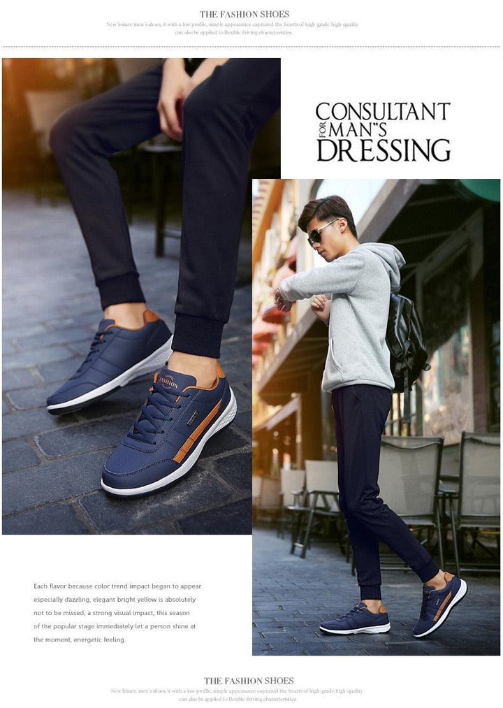 Men's Leather Casual Comfortable Luxury Sneakers