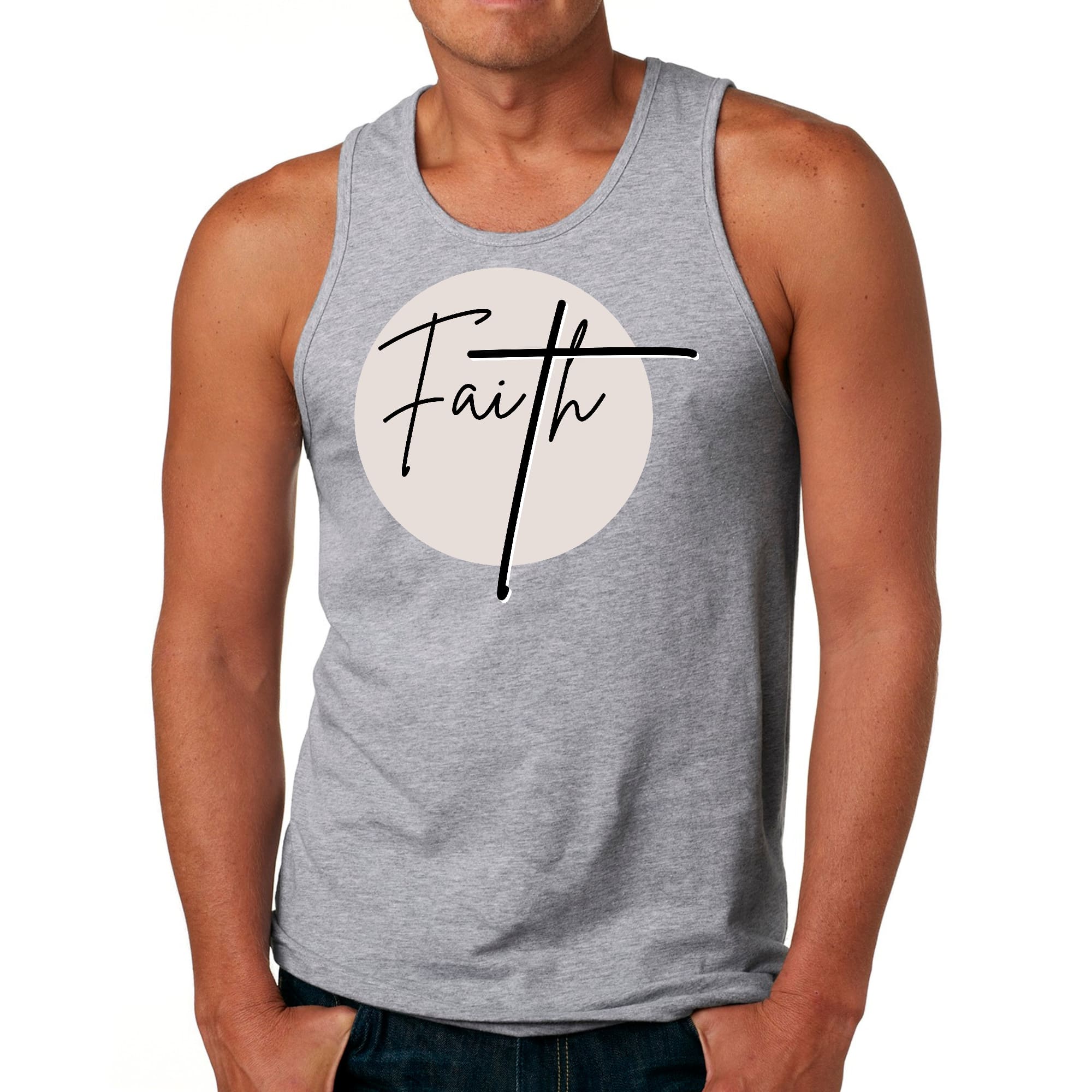 Men's Fitness Tank Top Graphic T-shirt Faith - Christian Affirmation