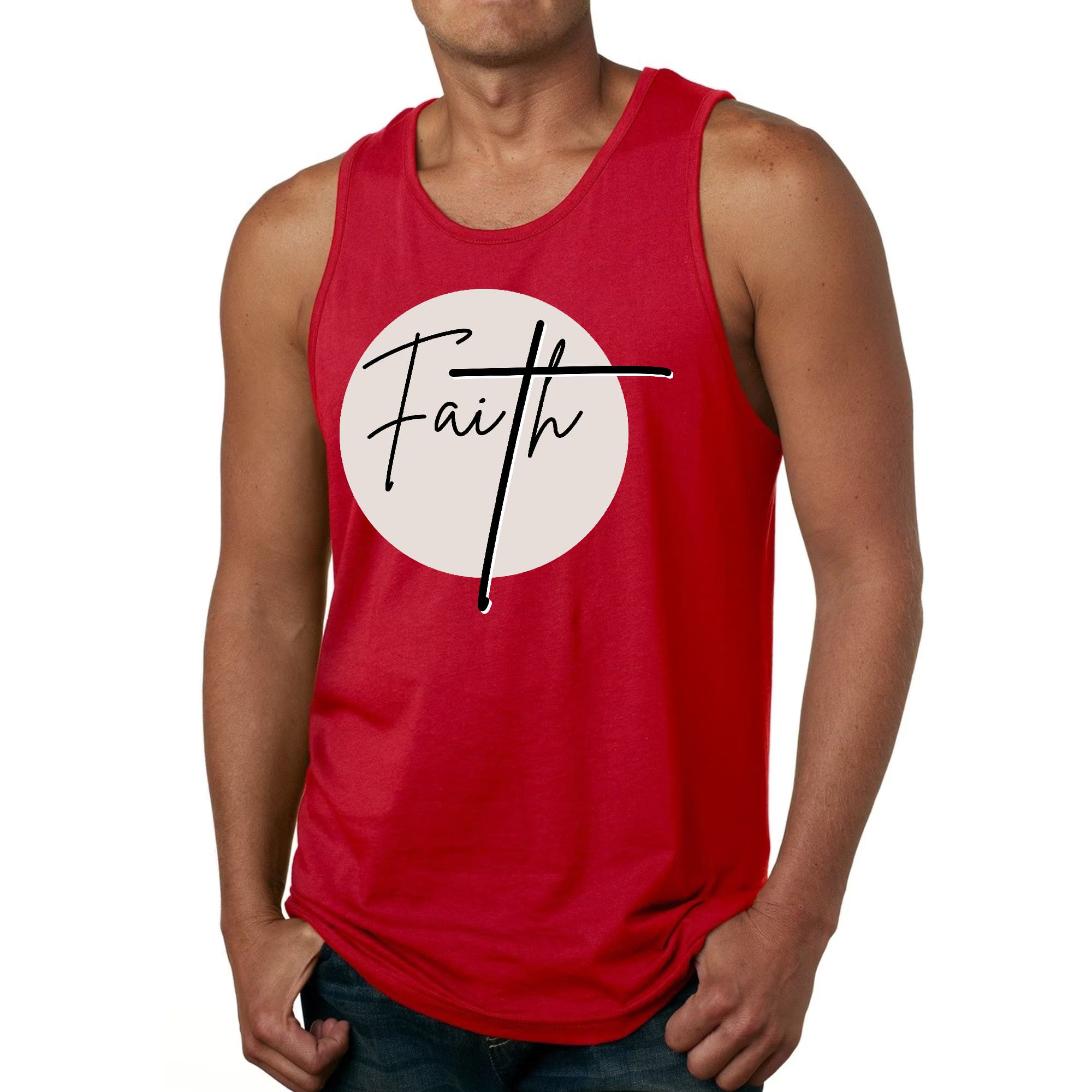 Men's Fitness Tank Top Graphic T-shirt Faith - Christian Affirmation