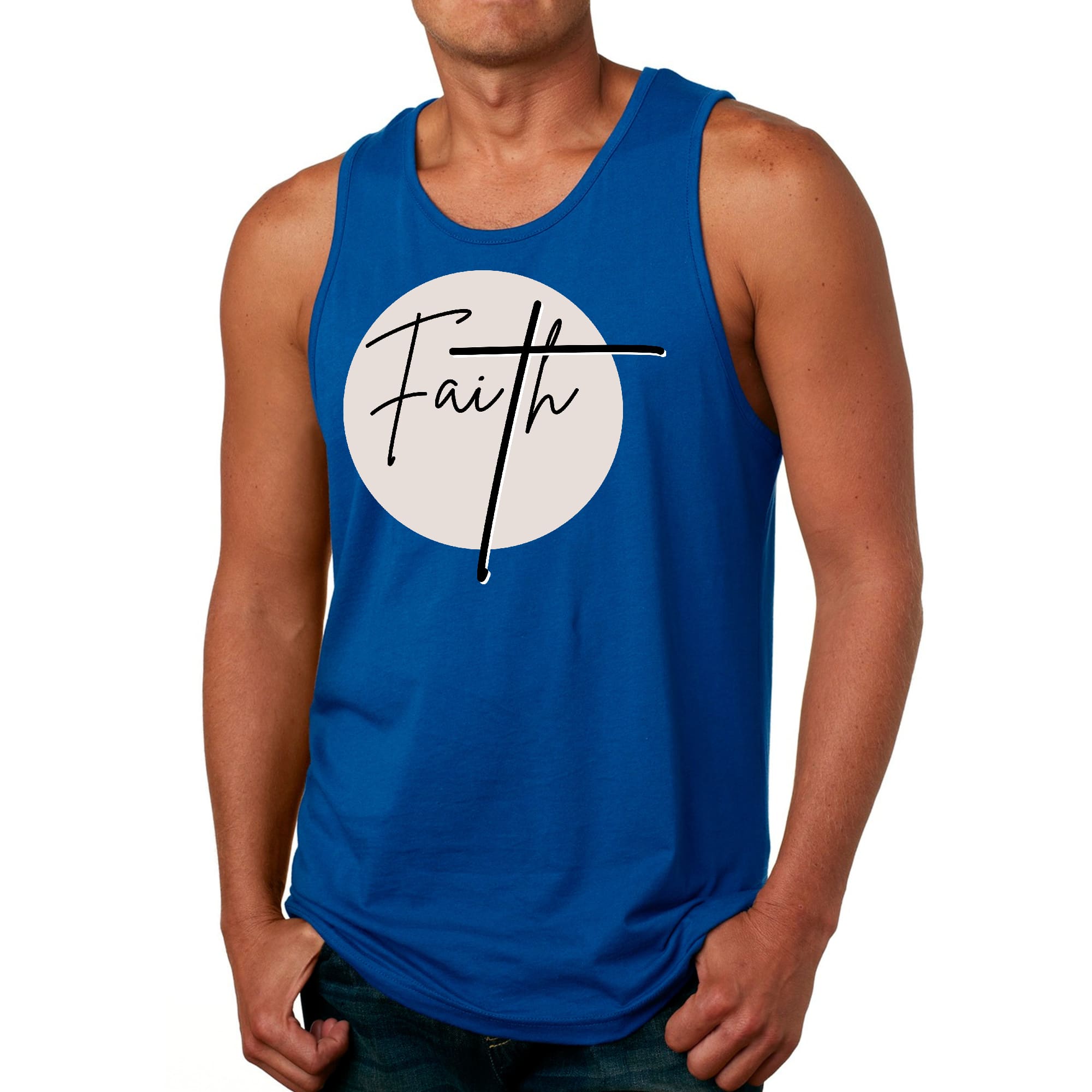 Men's Fitness Tank Top Graphic T-shirt Faith - Christian Affirmation