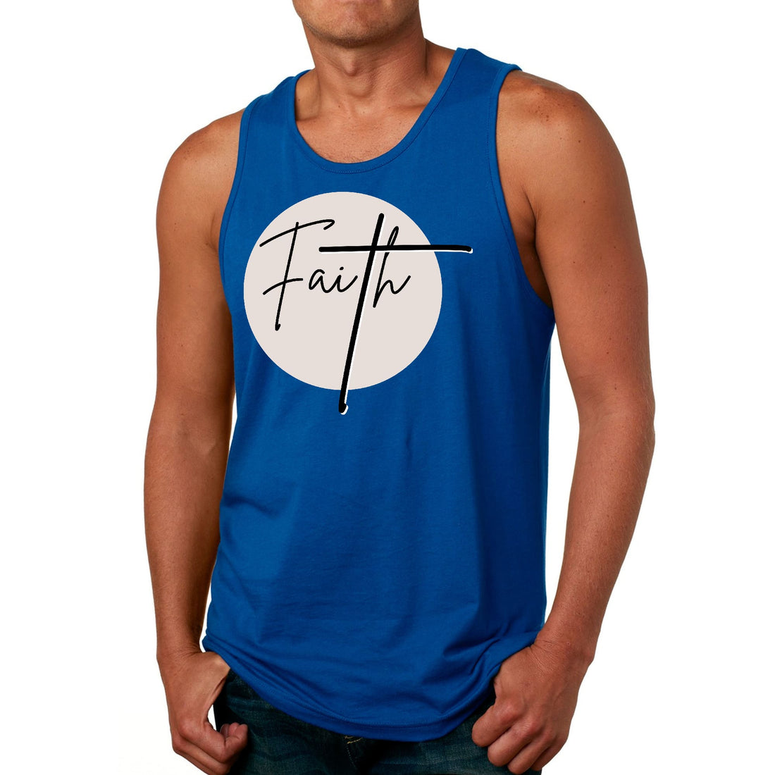 Men's Fitness Tank Top Graphic T-shirt Faith - Christian Affirmation