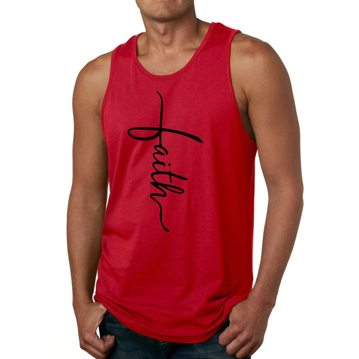 Men's Fitness  Graphic Faith Script Tank Top