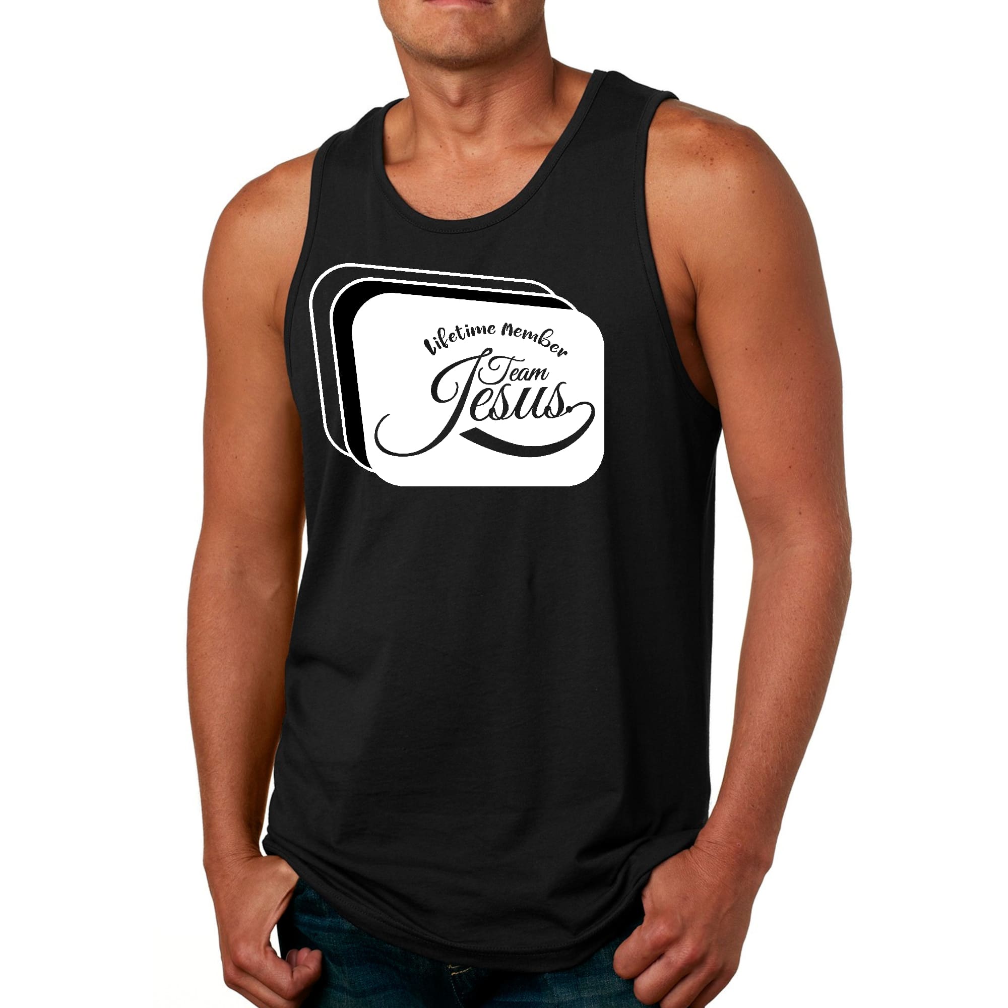 Men's Fitness Tank Top Graphic T-shirt Lifetime Member Team Jesus
