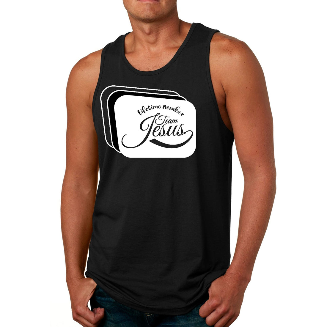 Men's Fitness Tank Top Graphic T-shirt Lifetime Member Team Jesus