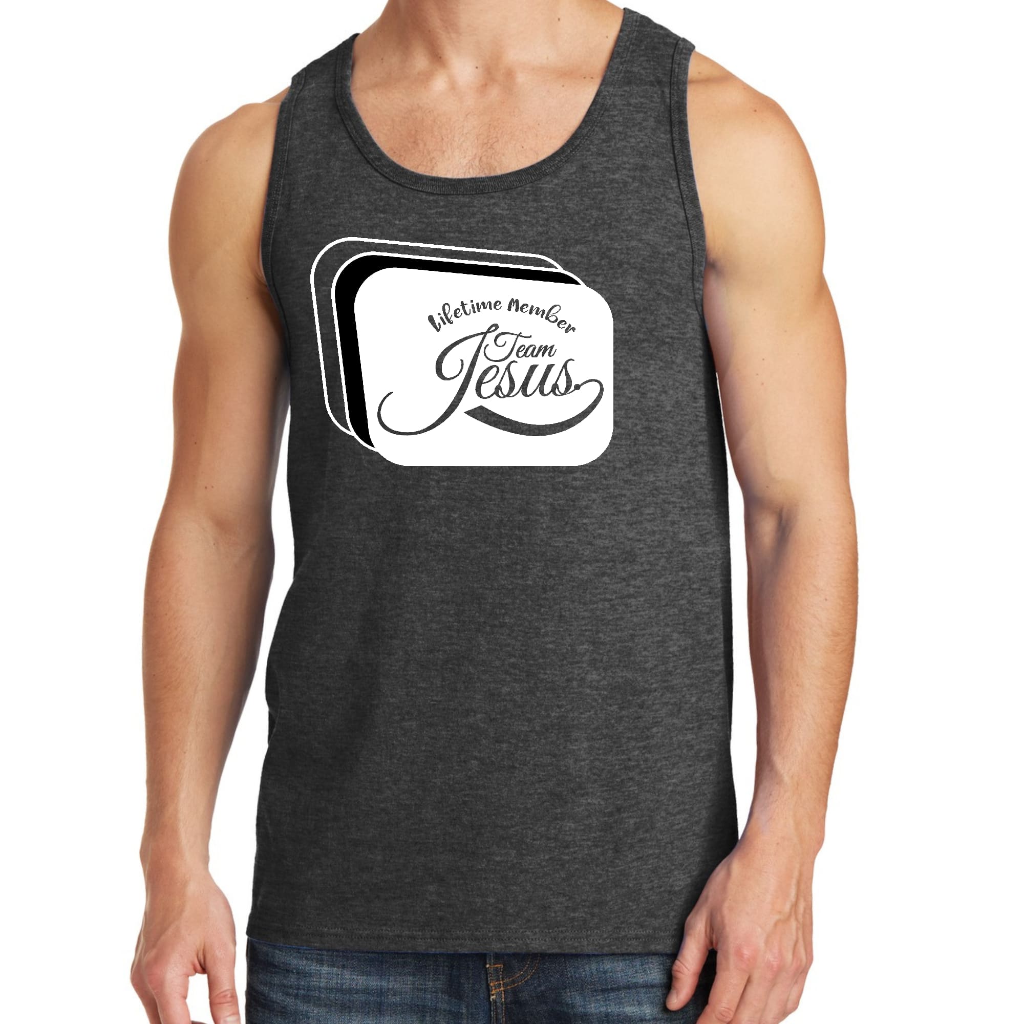 Men's Fitness Tank Top Graphic T-shirt Lifetime Member Team Jesus