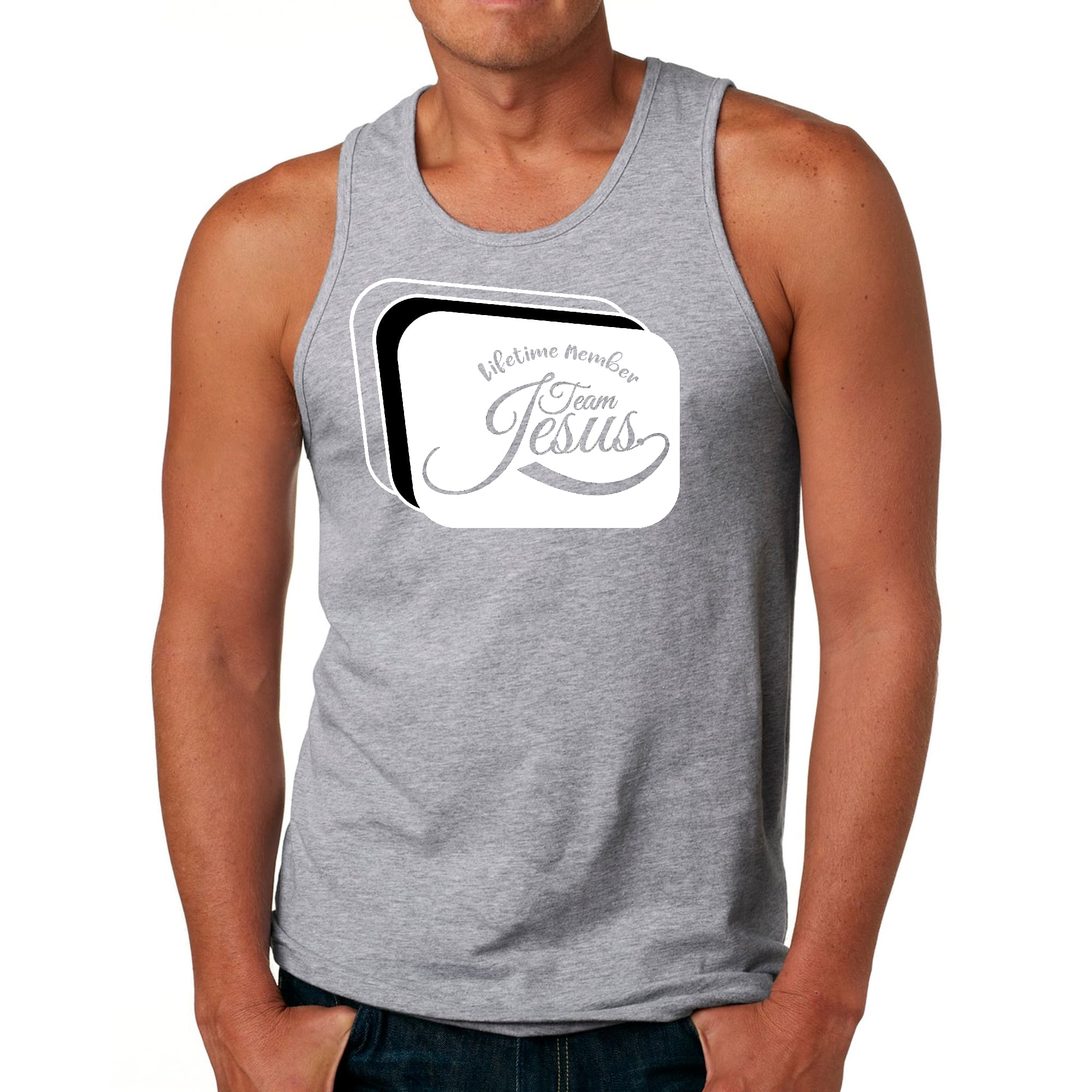 Men's Fitness Tank Top Graphic T-shirt Lifetime Member Team Jesus
