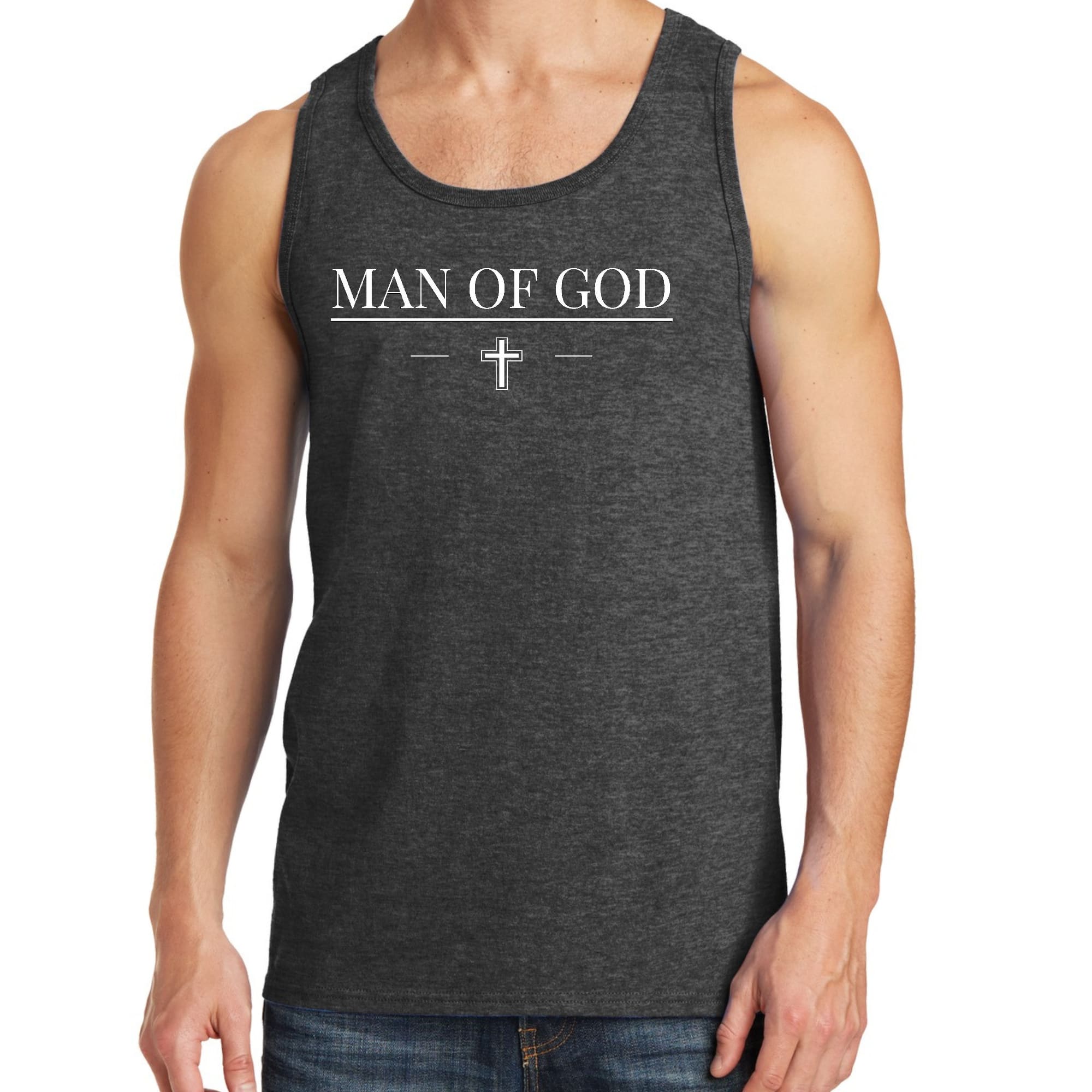Men's Fitness Tank Top Graphic T-shirt Man of God Print