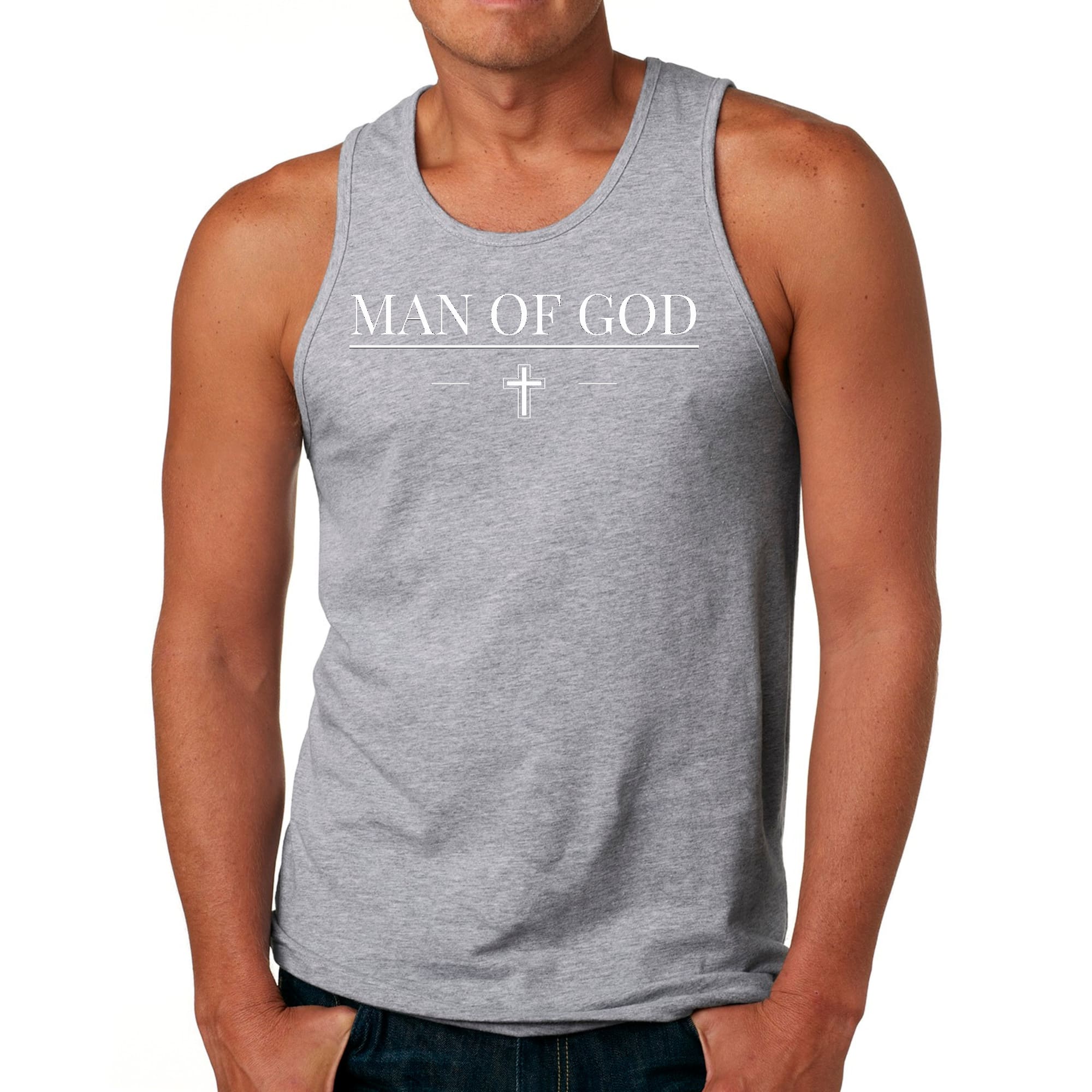 Men's Fitness Tank Top Graphic T-shirt Man of God Print