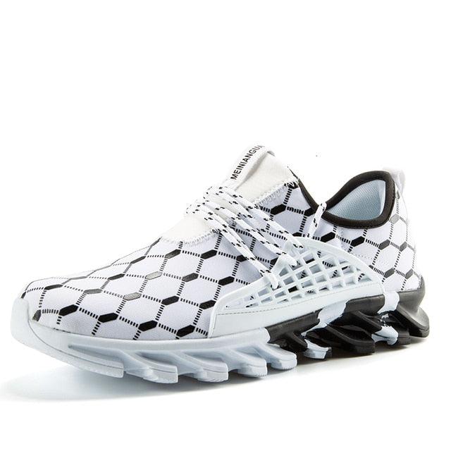 Mens Lightweight Casual Slip-on Breathable White Sneakers