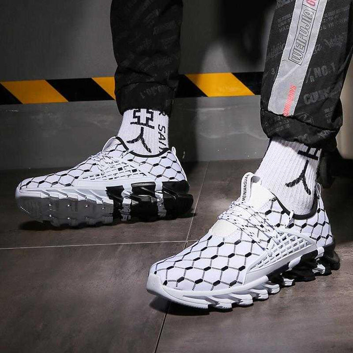 Mens Lightweight Casual Slip-on Breathable White Sneakers