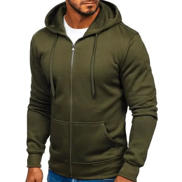 Men's Casual Zipper Hoodie Sweatshirts