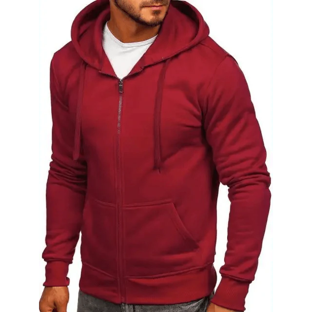 Men's Casual Zipper Hoodie Sweatshirts