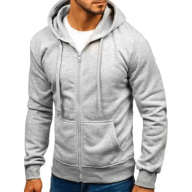 Men's Casual Zipper Hoodie Sweatshirts