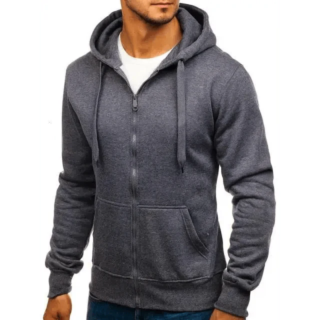 Men's Casual Zipper Hoodie Sweatshirts