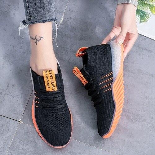 Women's Lightweight Slip-On Platform Mesh Sneakers