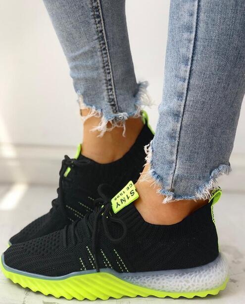 Women's Lightweight Slip-On Platform Mesh Sneakers