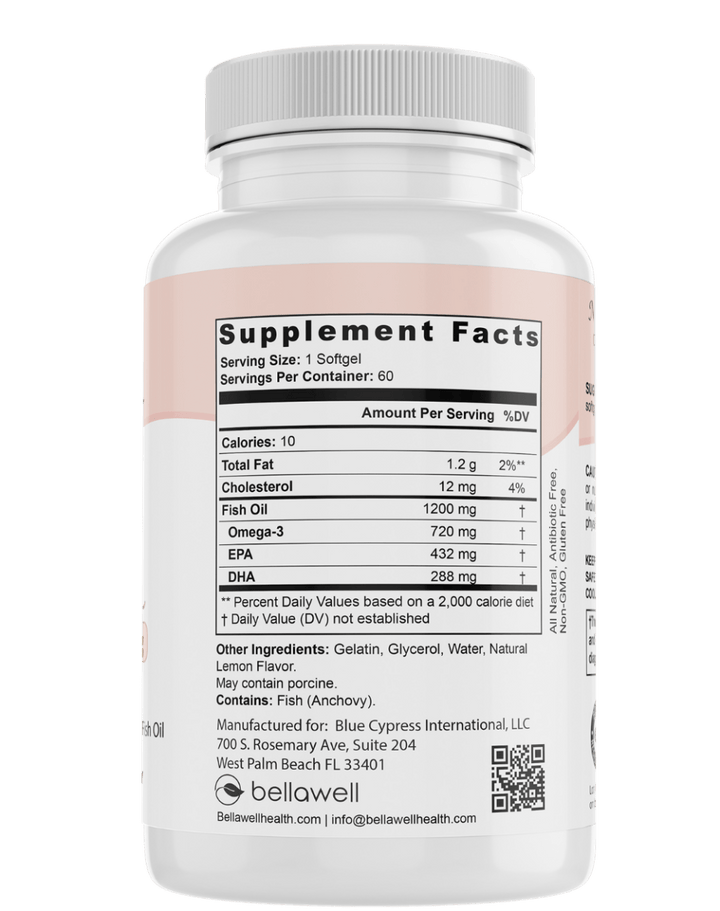 Omega Fish Oil -Omega-3 Fatty Acids by Bellawell
