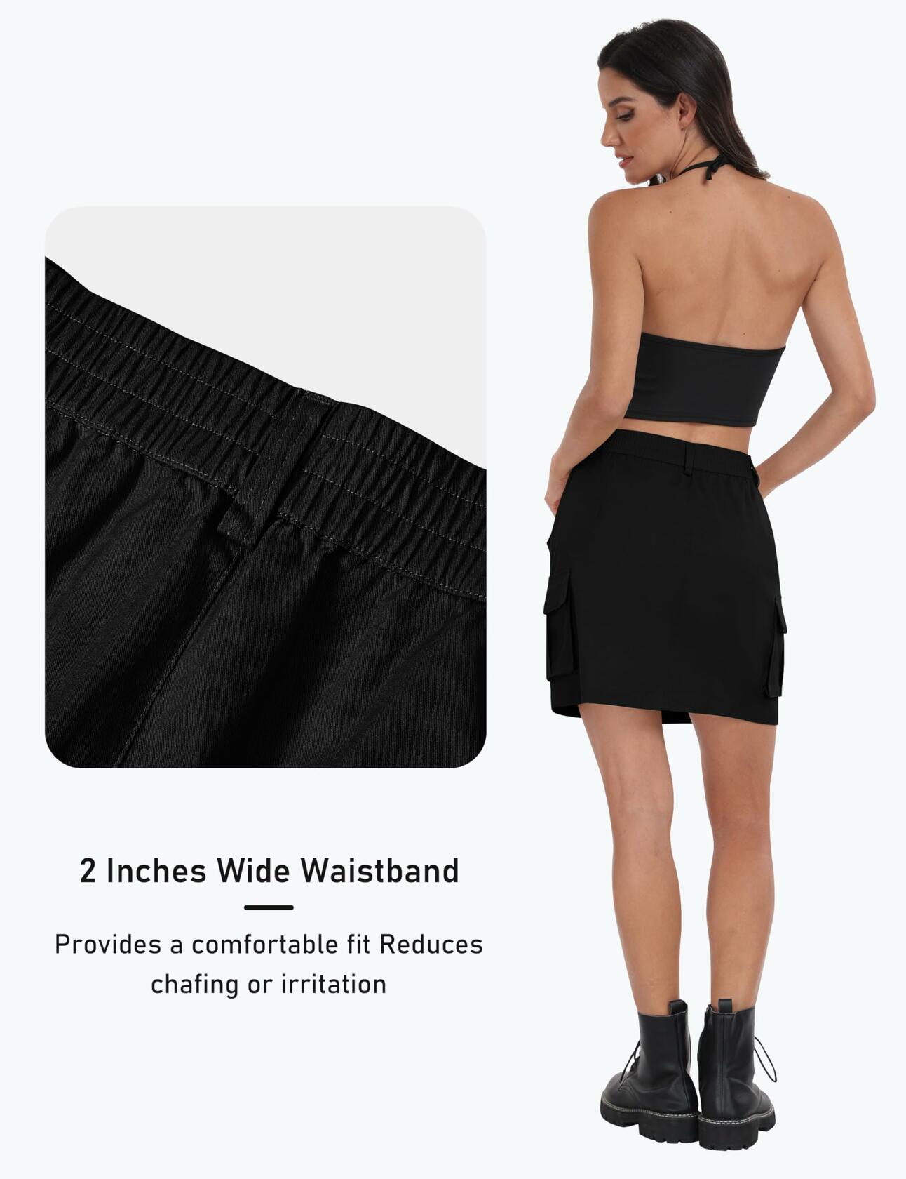 Women's 18" Knee Length Golf Skirt Black Size M