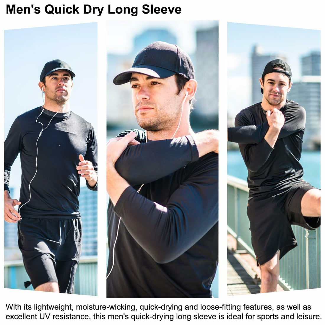 Men's Long Sleeve Moisture Wicking Running Shirt XL