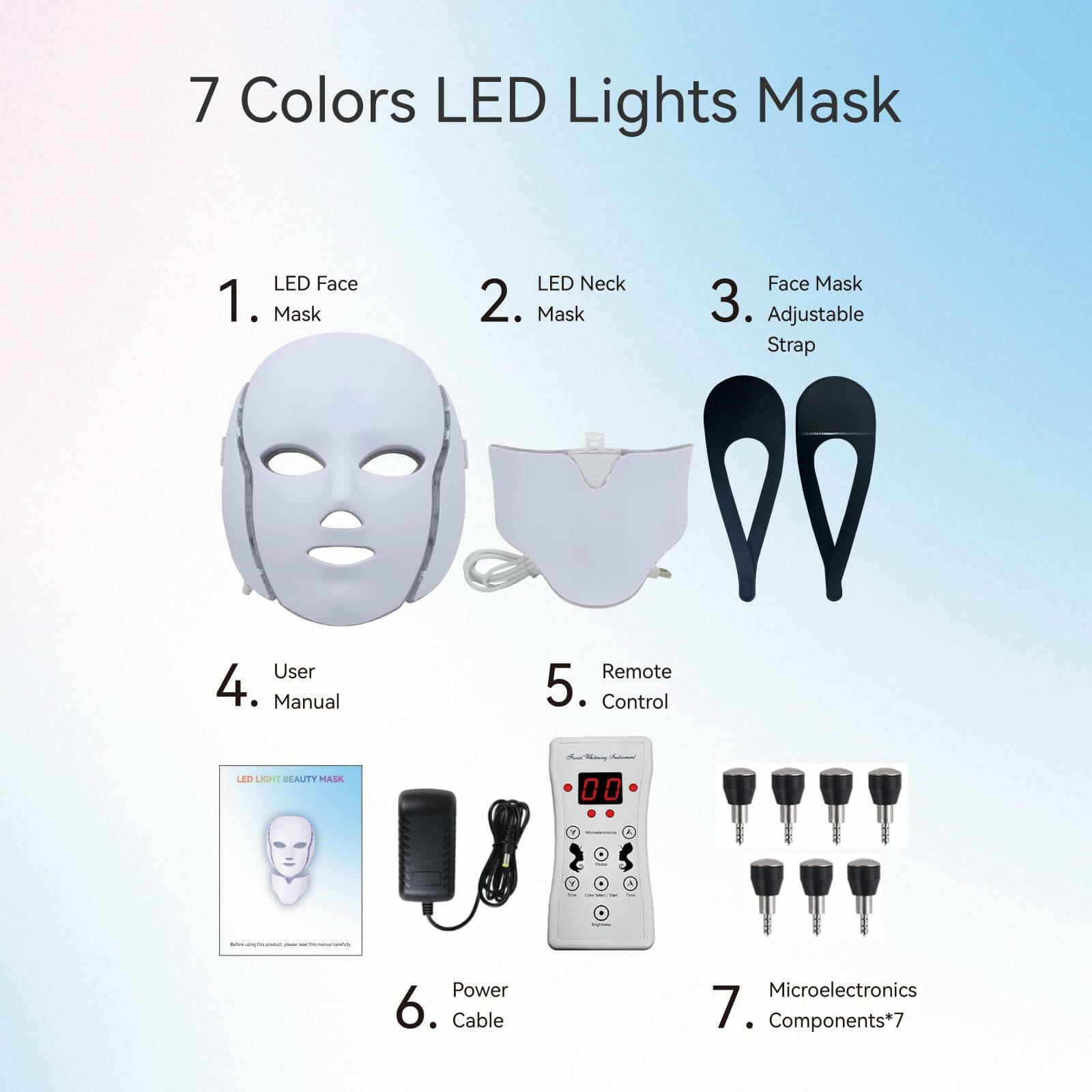 LED Facial Mask Device Seven-Colors Light Multi-Color Therapy