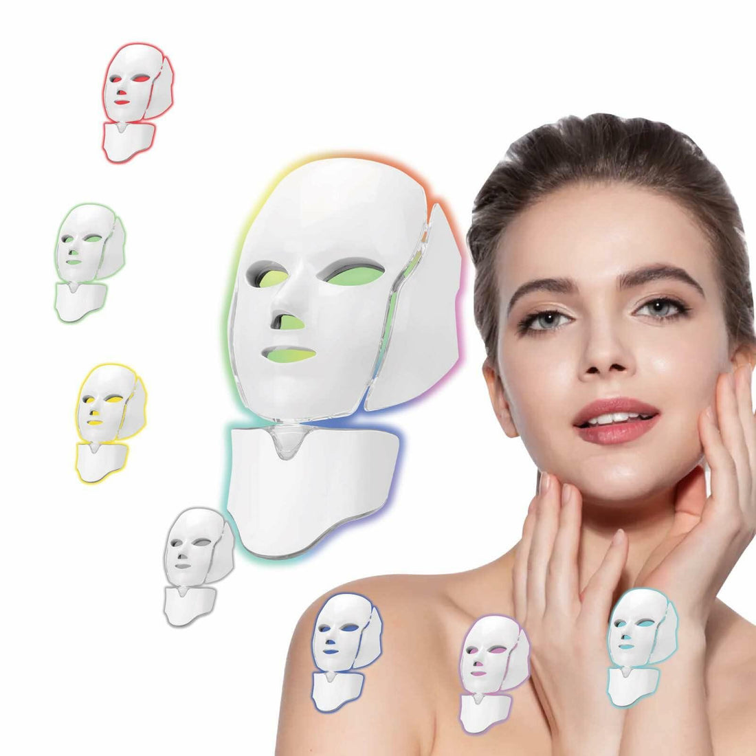 LED Facial Mask Device Seven-Colors Light Multi-Color Therapy