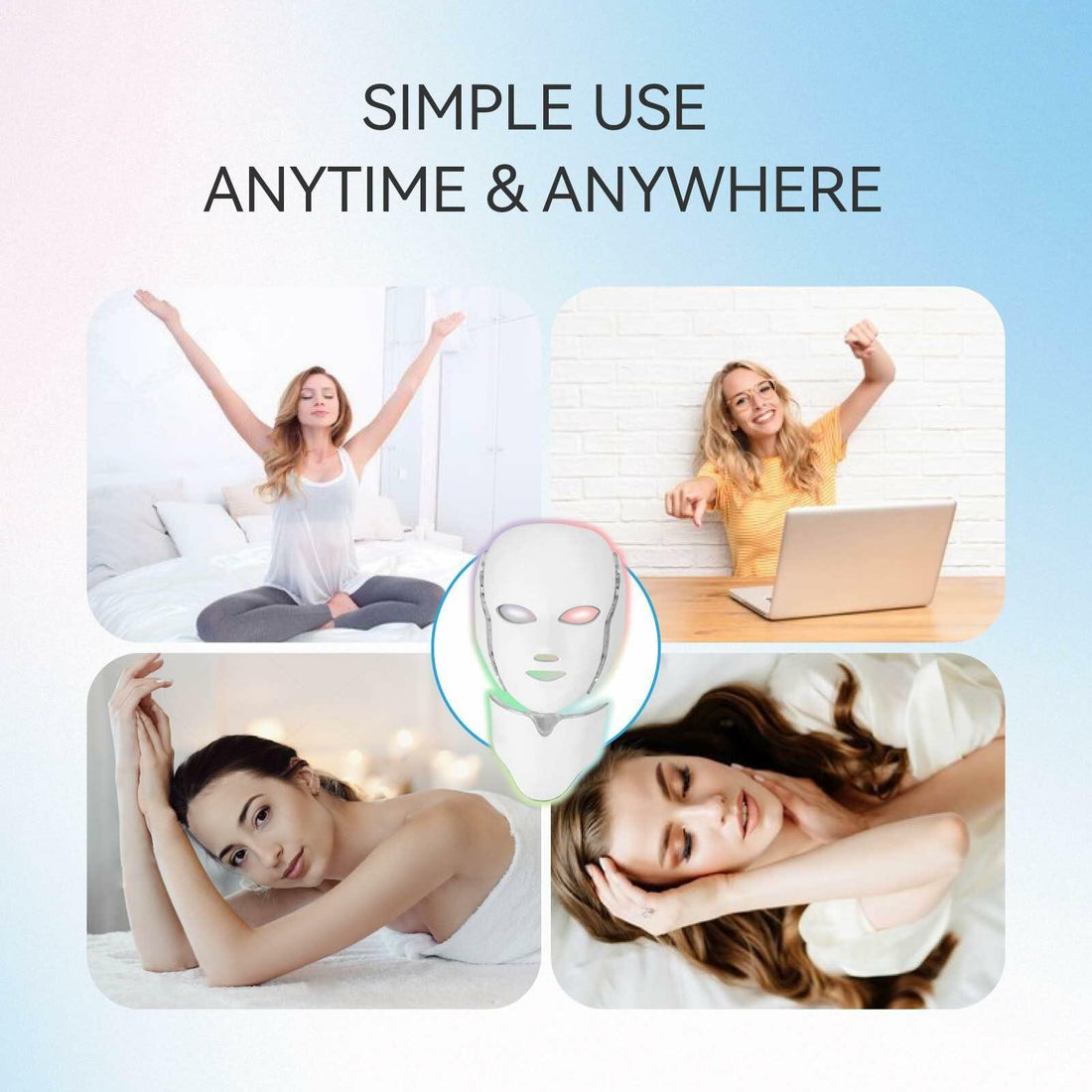 LED Facial Mask Device Seven-Colors Light Multi-Color Therapy