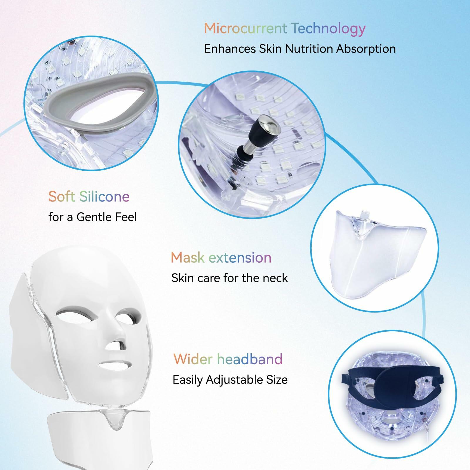 LED Facial Mask Device Seven-Colors Light Multi-Color Therapy