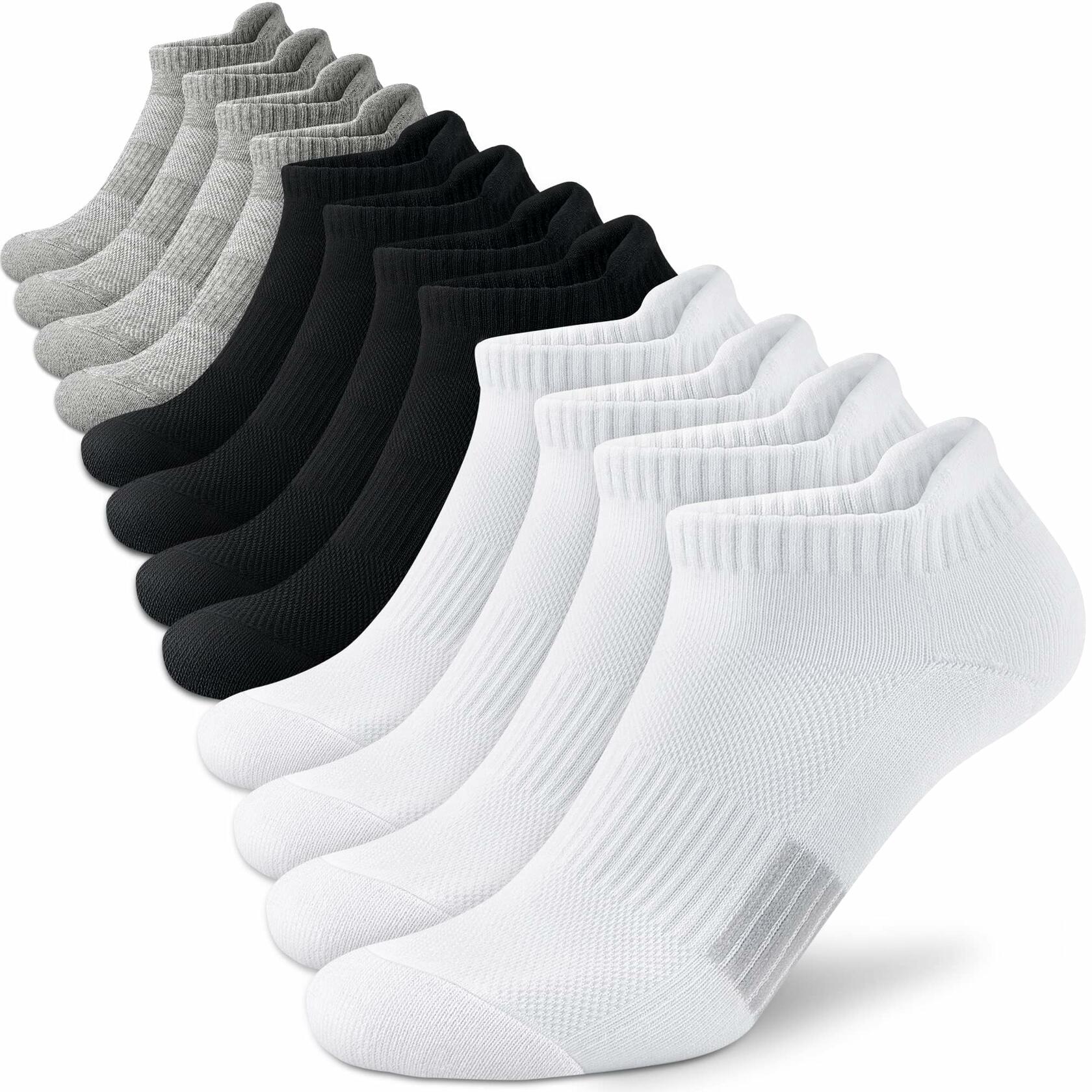 Women's Athletic Ankle Socks No Show Cushioned 6 Pairs Size M