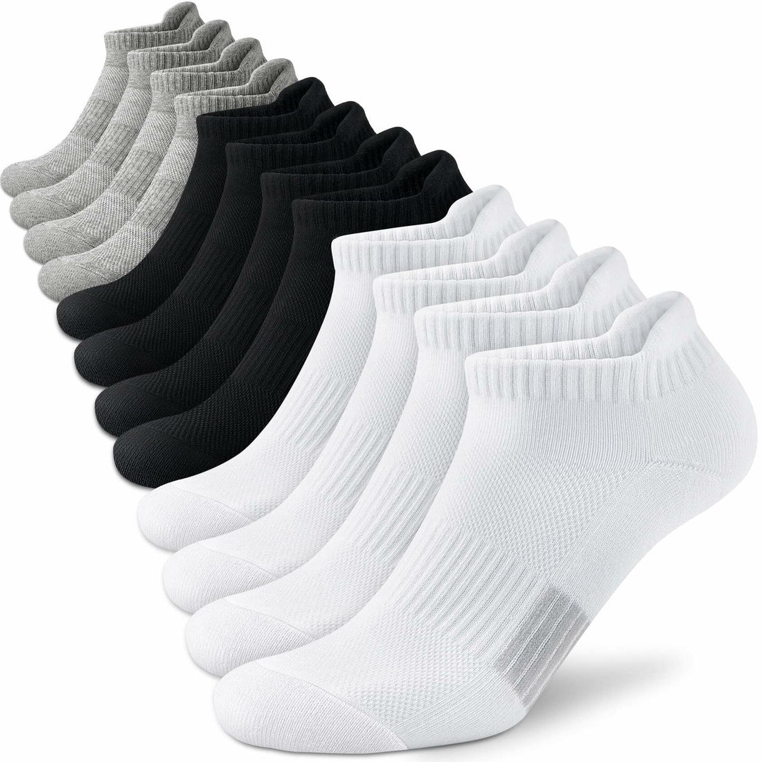 Women's Athletic Ankle Socks No Show Cushioned 6 Pairs Size M