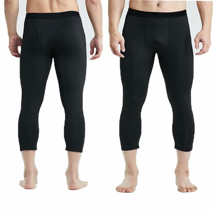 Smartstyle Men's 3/4 Compression Athletic Capri Leggings Size M