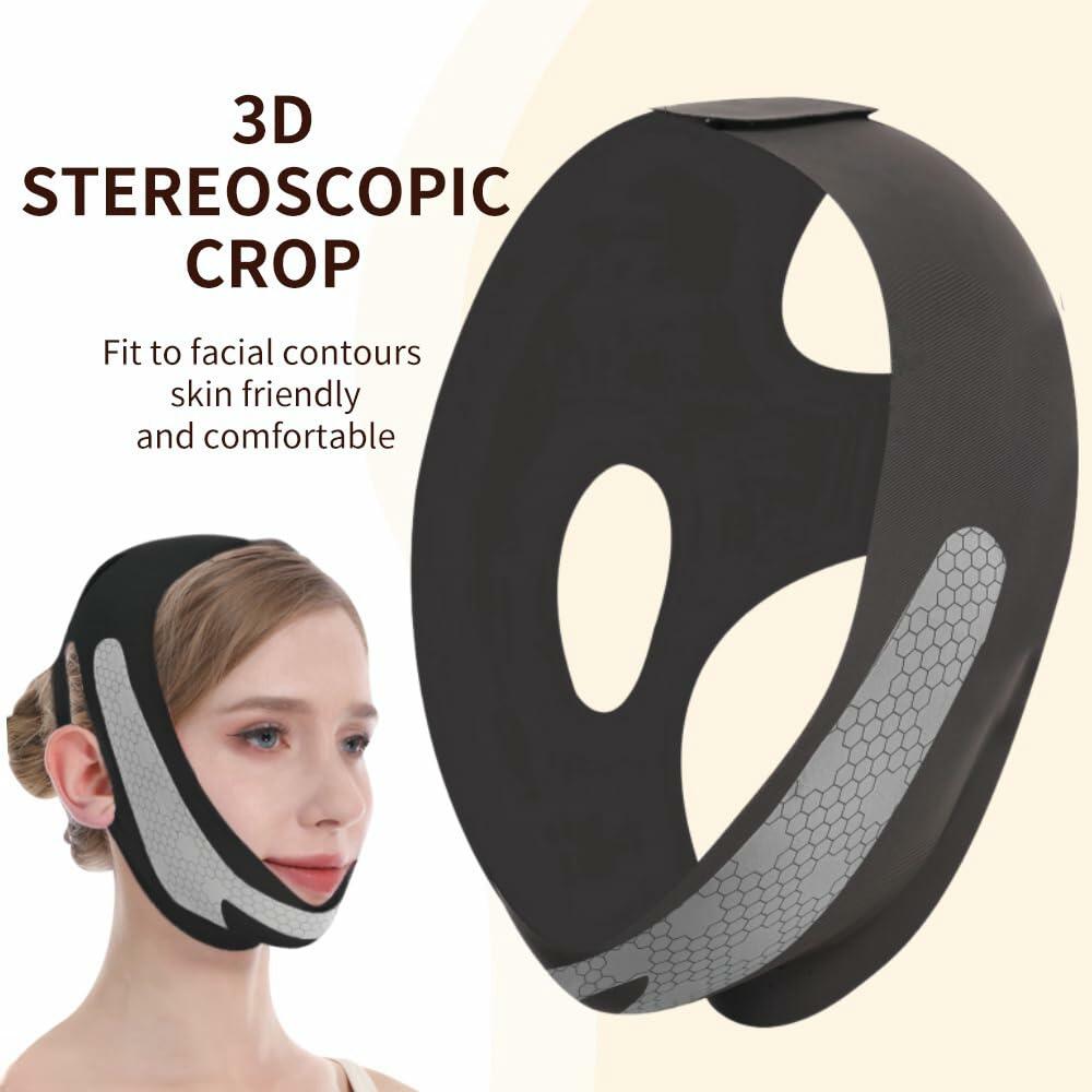 Graphene V-Line Mask Jaw Exerciser Chin Strap Black Size M