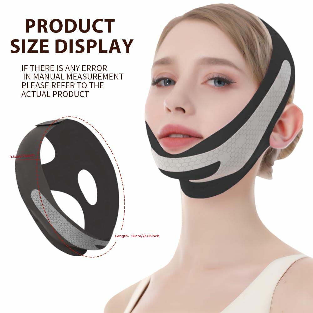 Graphene V-Line Mask Jaw Exerciser Chin Strap Black Size M