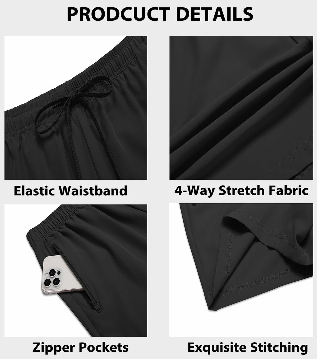 Men’s 7" Workout Gym Shorts 2-Pack Lightweight with Zipper
