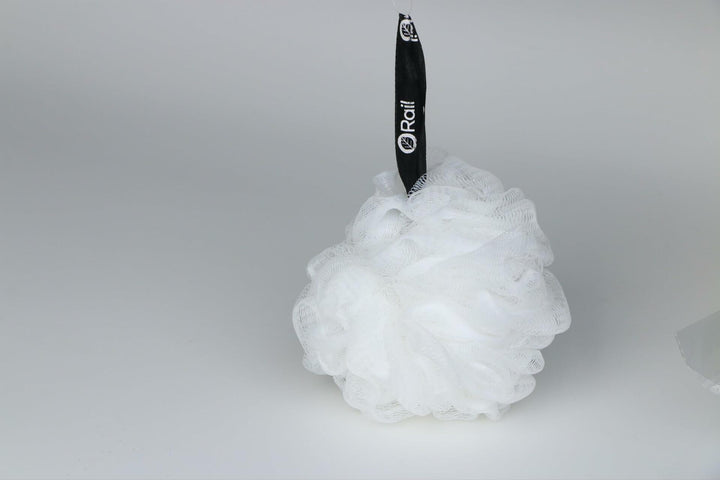 Loofah Sponge Exfoliating Bath Body Scrubber Mesh Pouf White