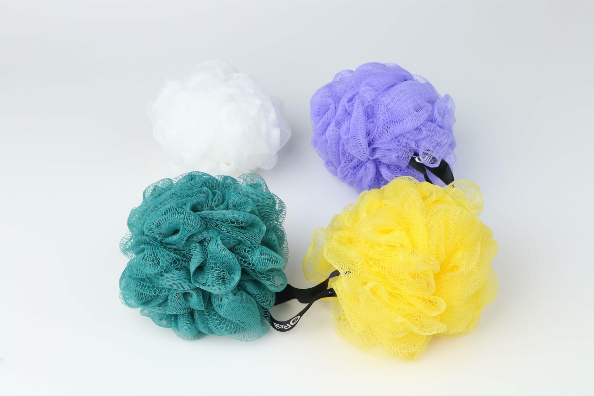 Loofah Sponge Exfoliating Bath Body Scrubber Mesh Pouf White