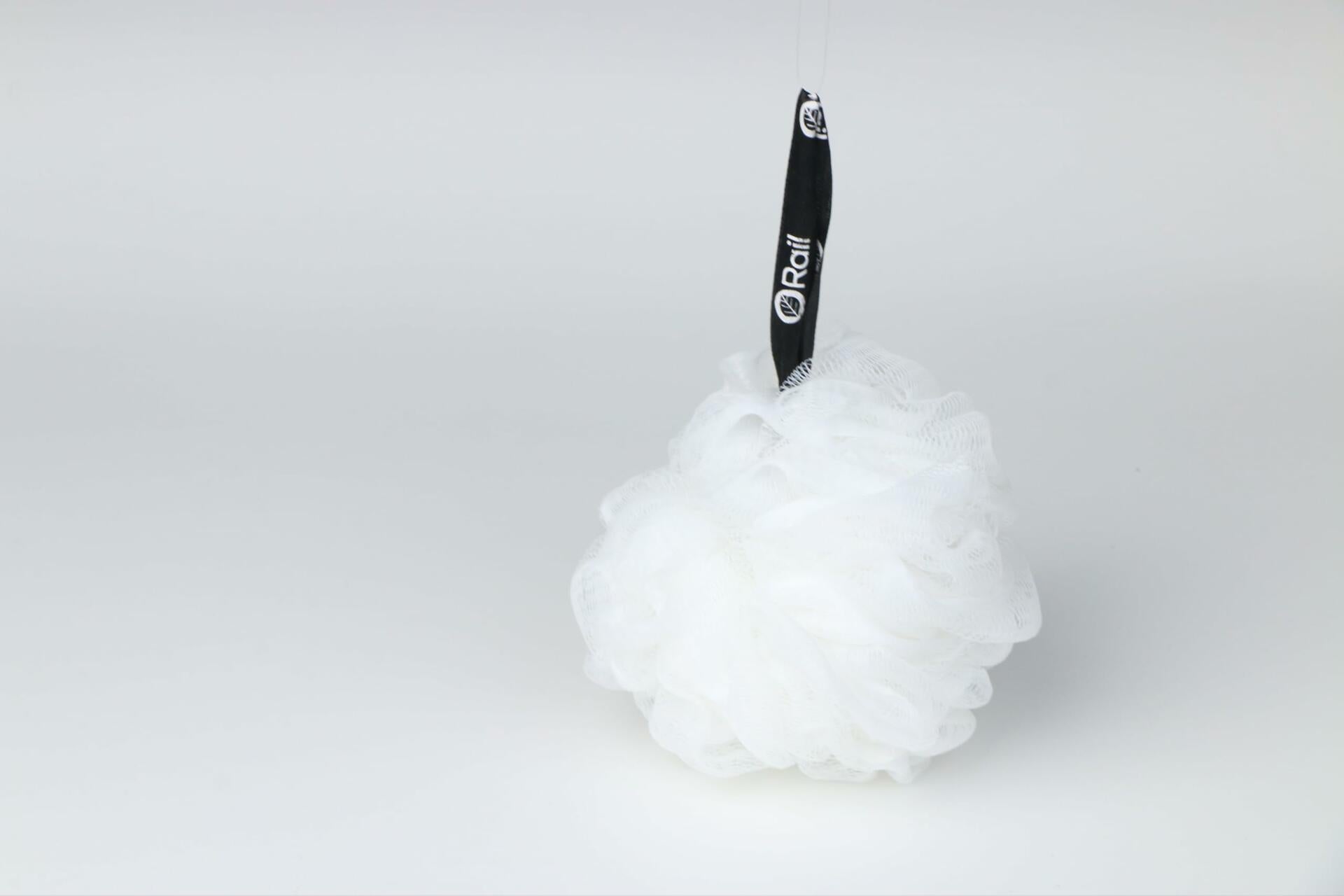Loofah Sponge Exfoliating Bath Body Scrubber Mesh Pouf White