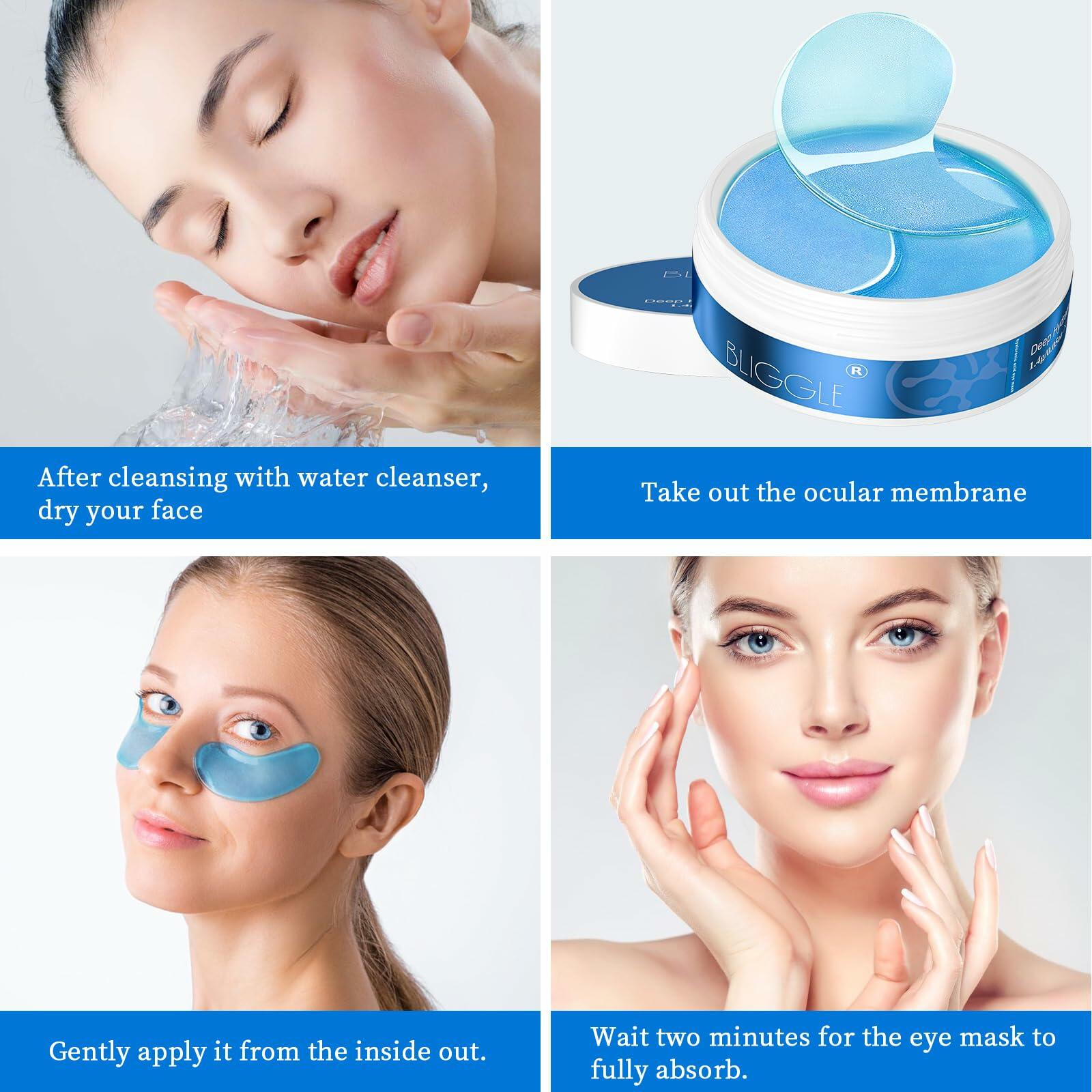 Under Eye Patches 64 pcs Brightening Hyaluronic Acid Cooling Care