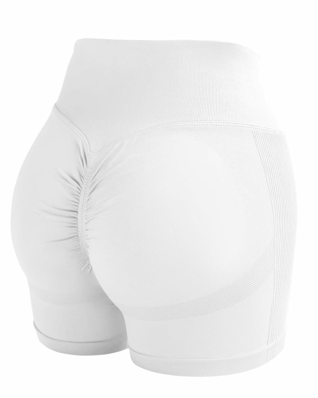 Women's High Waisted Tummy Control Butt Lifting Workout Shorts White Size M