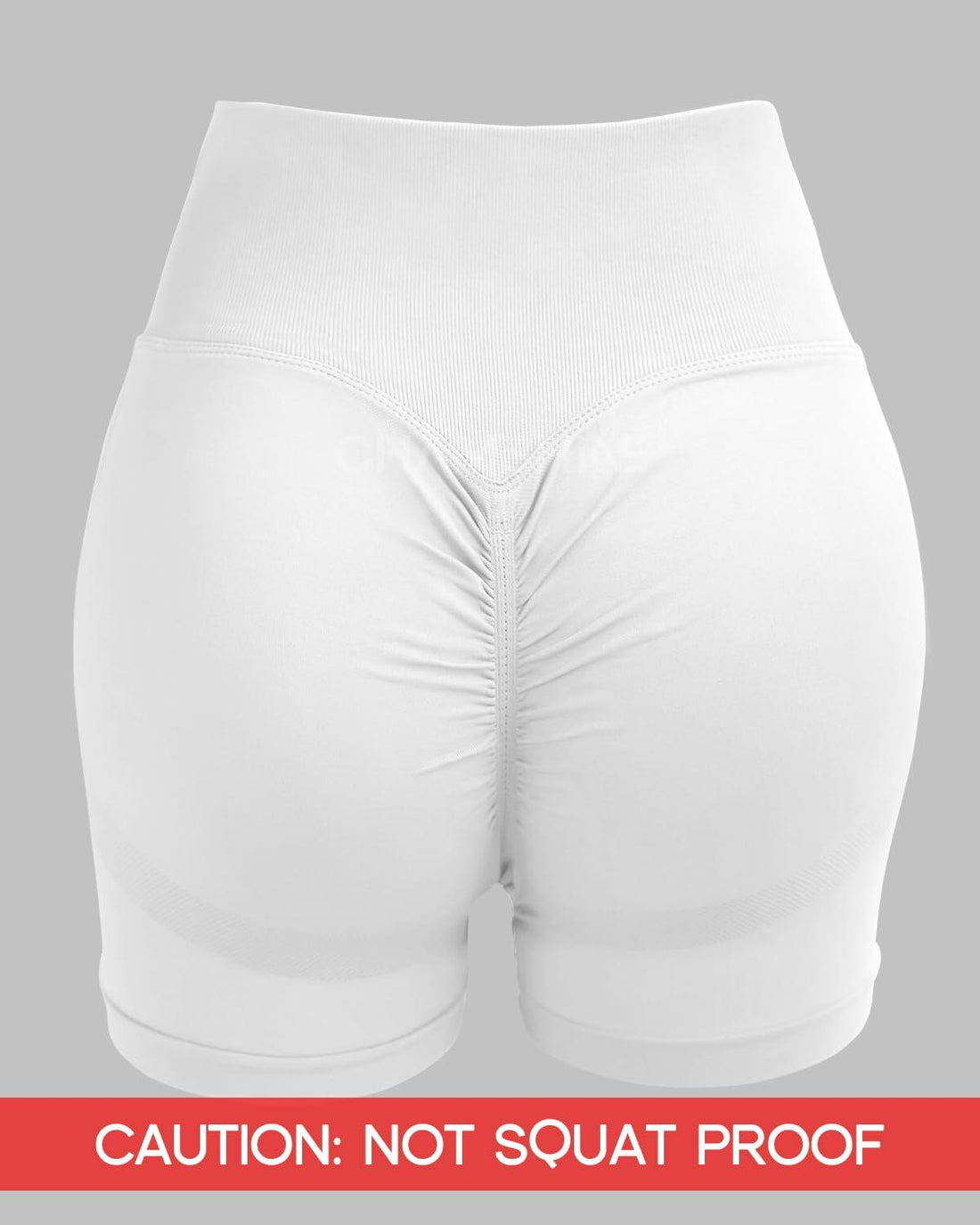 Women's High Waisted Tummy Control Butt Lifting Workout Shorts White Size M