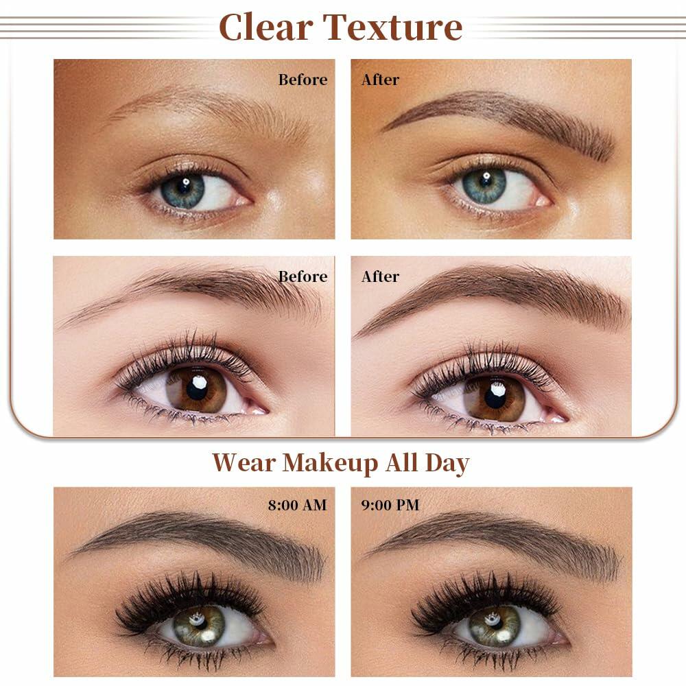 3D Microblading Eyebrow Pencil 4 Fork Tip Waterproof Light Brown