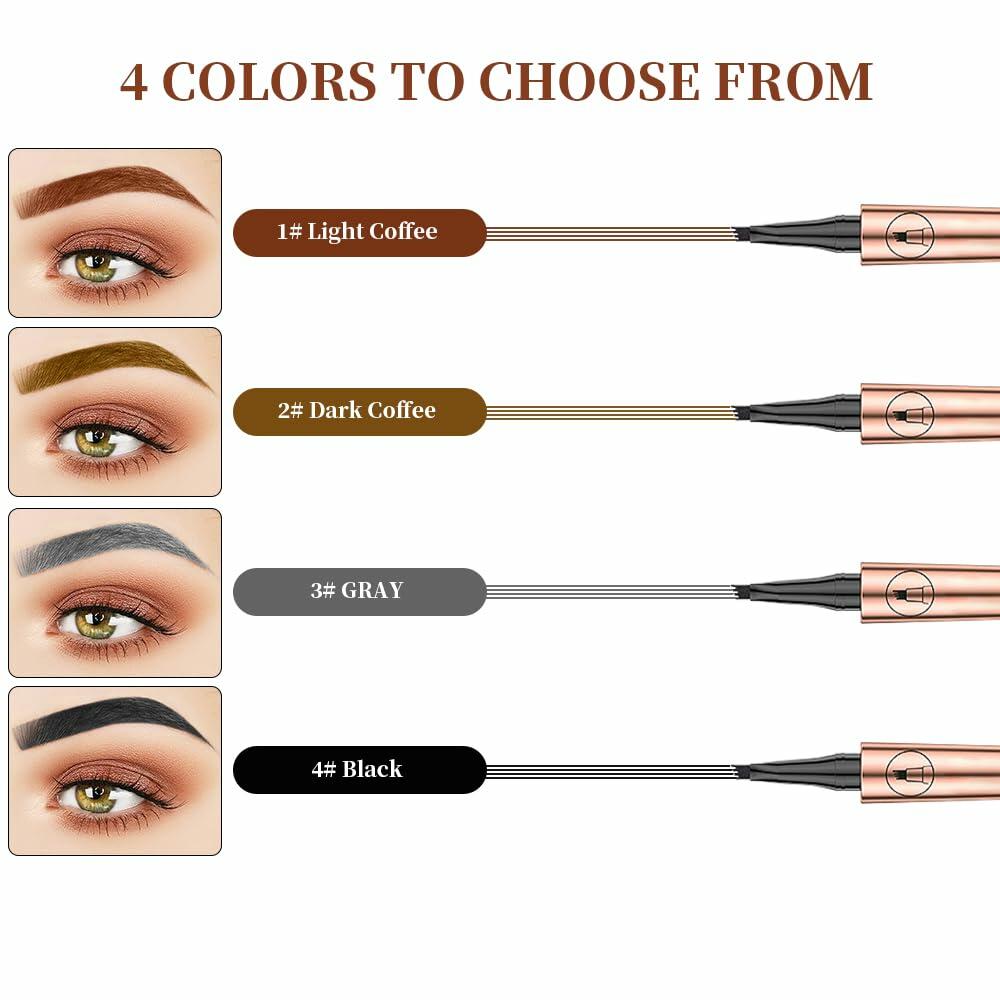 3D Microblading Eyebrow Pencil 4 Fork Tip Waterproof Light Brown