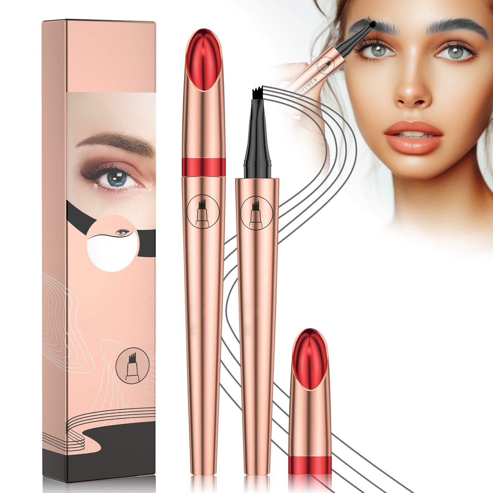 3D Microblading Eyebrow Pencil 4 Fork Tip Waterproof Light Brown