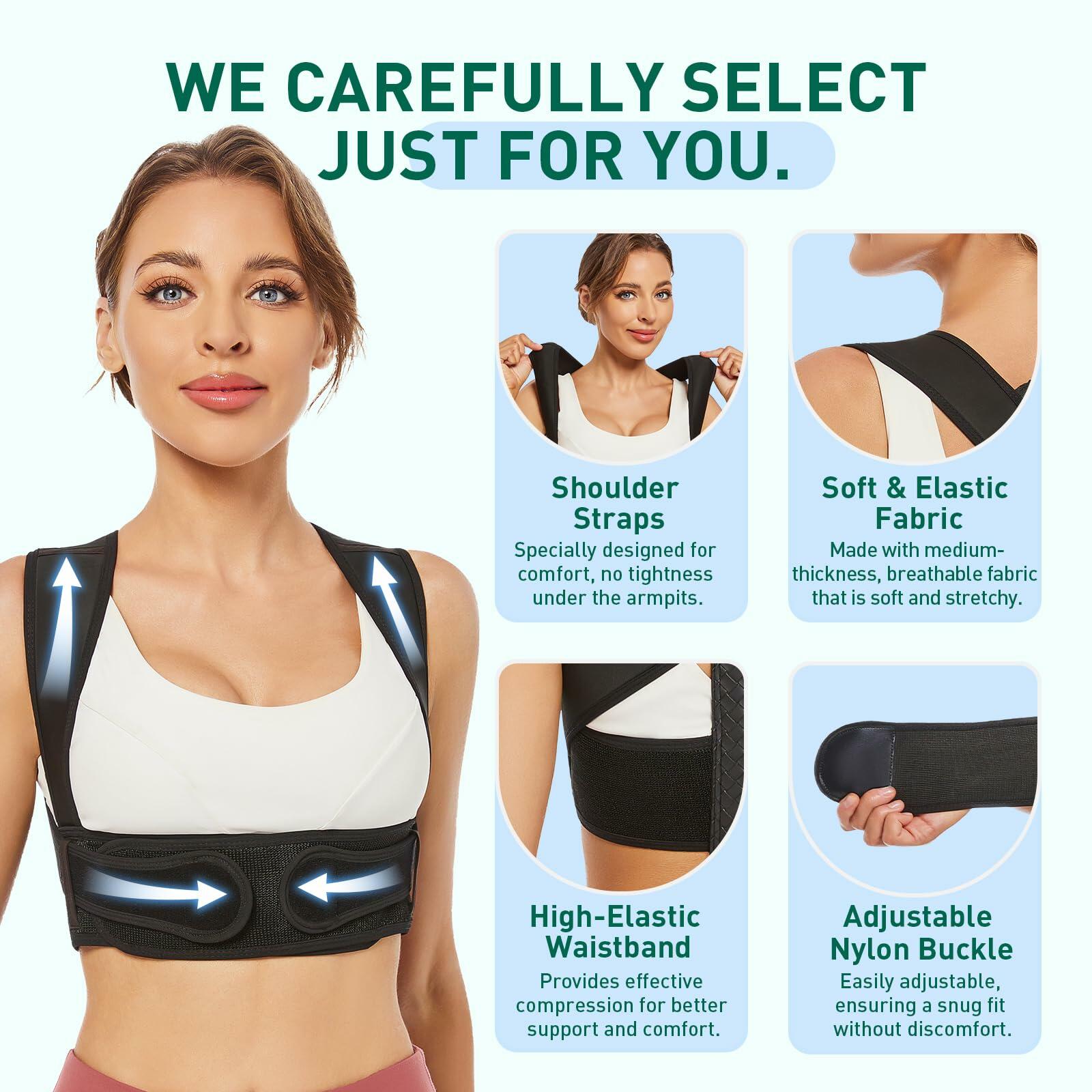 Posture Corrector Back Brace for Men & Women Black X-Large
