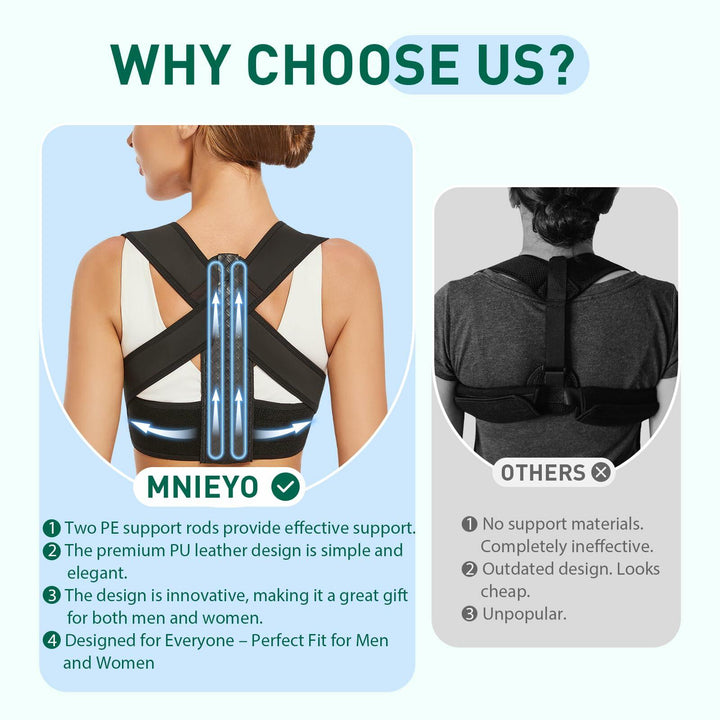 Posture Corrector Back Brace for Men & Women Black X-Large