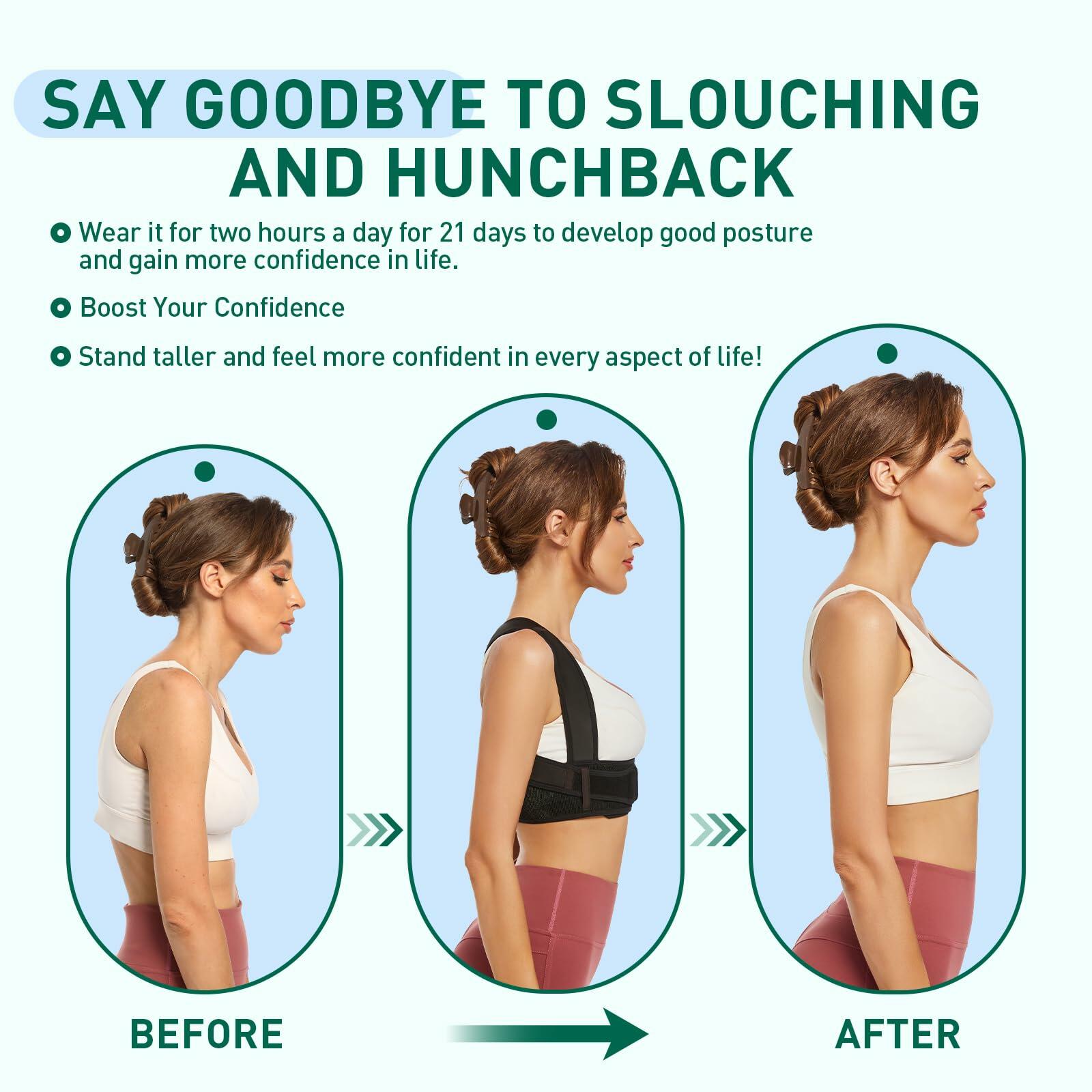 Posture Corrector Back Brace for Men & Women Black X-Large