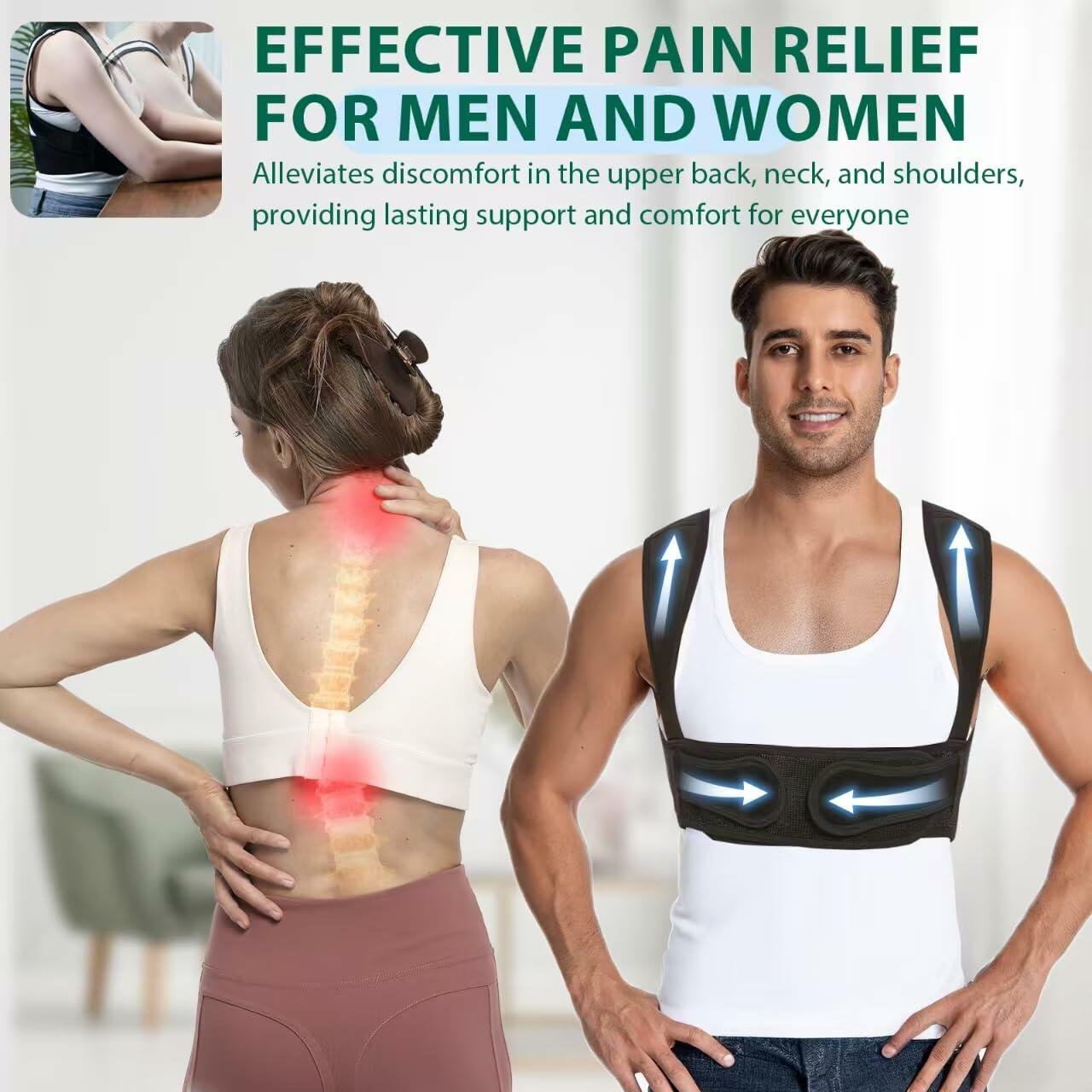 Posture Corrector Back Brace for Men & Women Black X-Large
