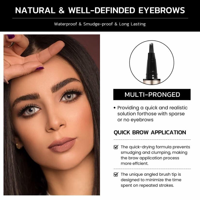 Microblading Brow-Section Eyebrow Pen Waterproof 0.02oz Honey Tea Brown