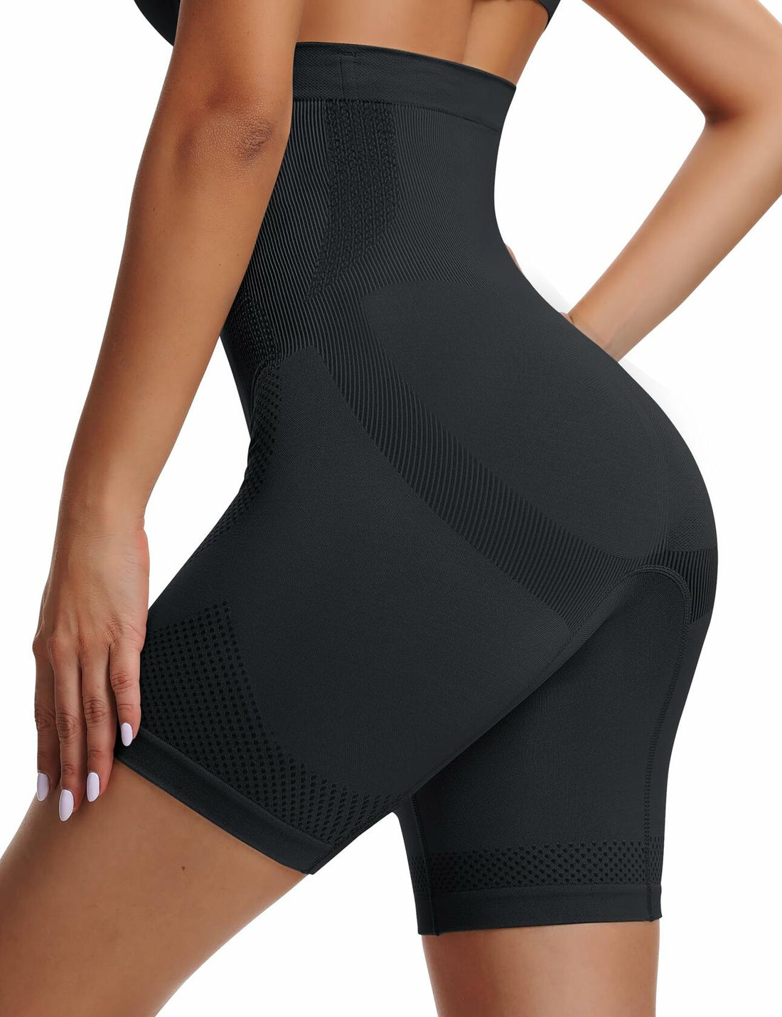 Womens High Waisted Tummy Control Shapewear Shorts Black Size XS-S