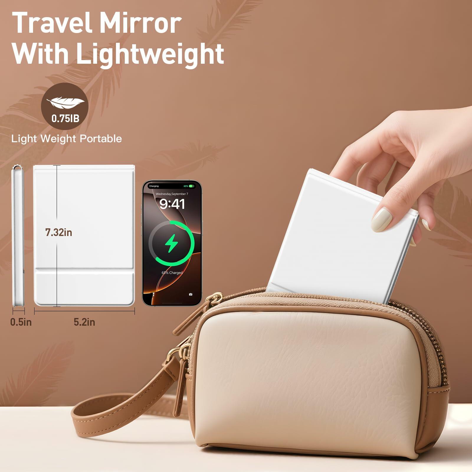 2 Pack 2025 Rechargeable Travel Makeup Vanity Mirror