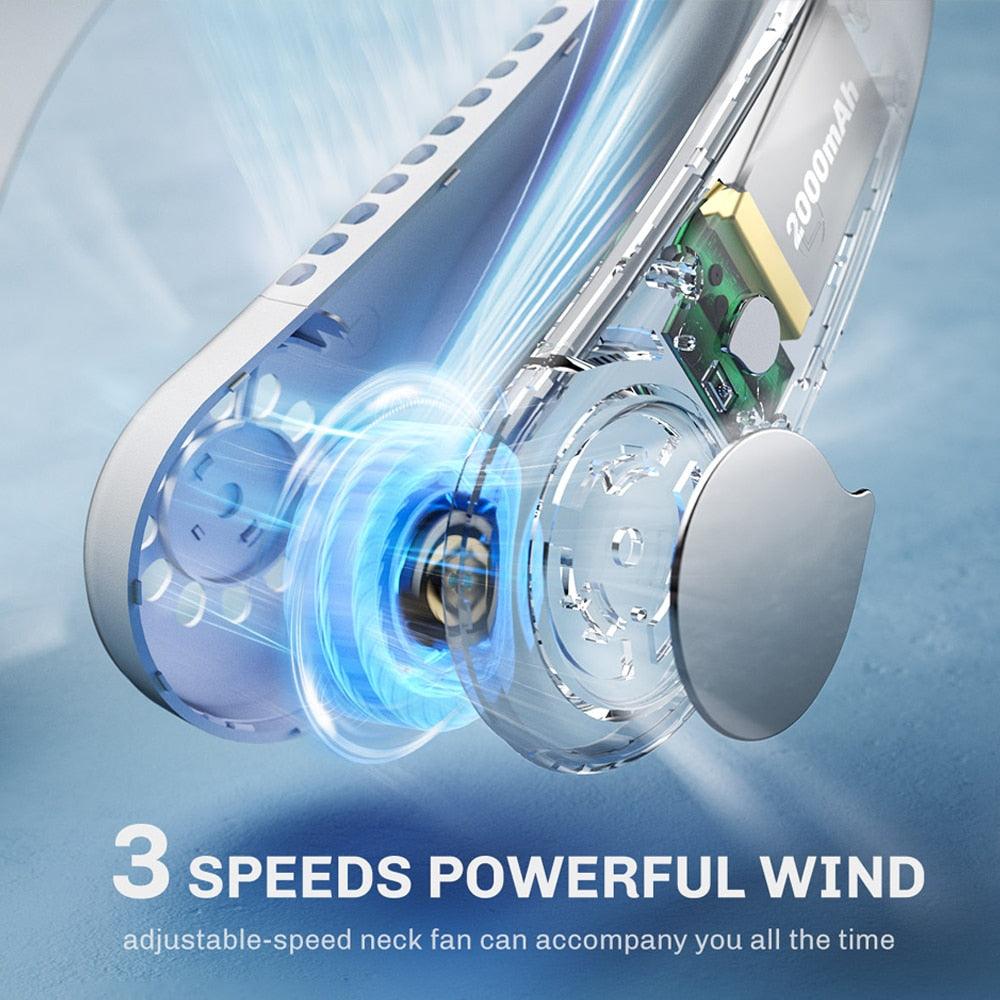 Mini-Portable Electric Bladeless Neck Fan USB Rechargeable for Travel